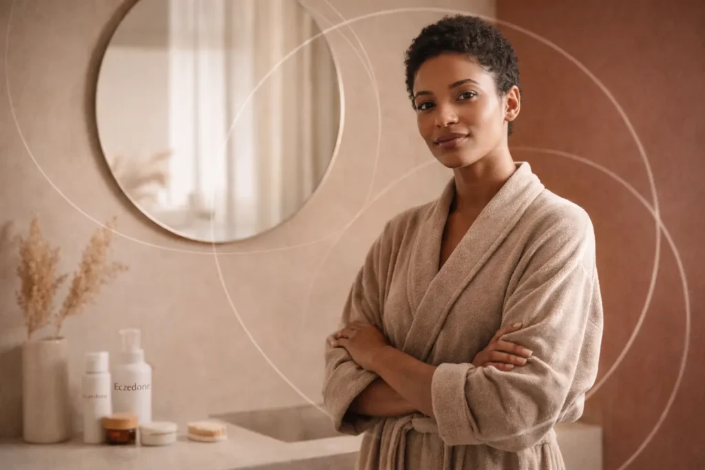 Eczedone: Where Simplicity Meets Modern Skin Care Eczedone minimalist skincare lifestyle concept with calm neutral wellness background